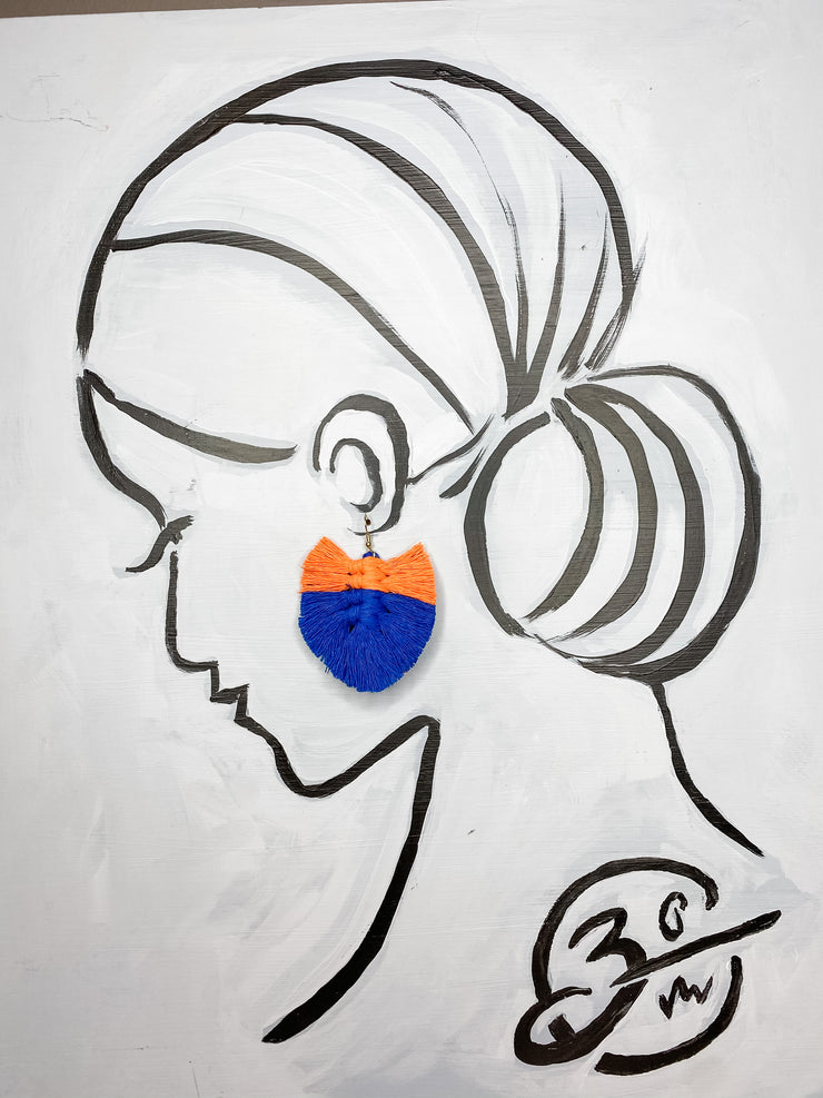 Classic Flair in Orange and Blue