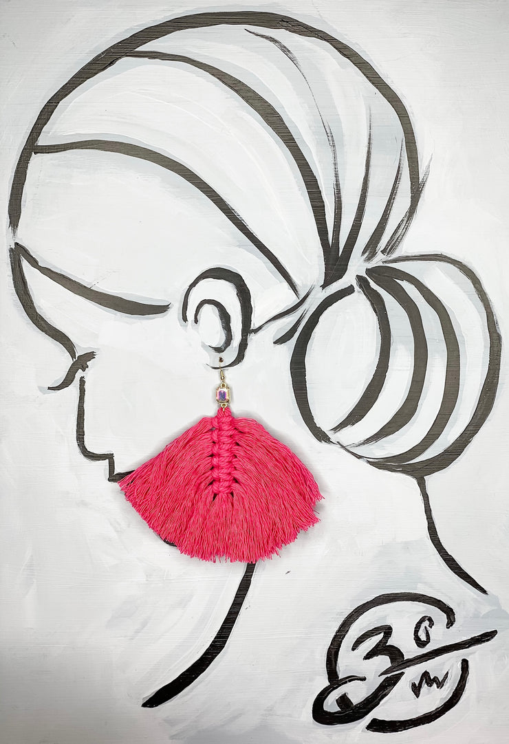 Hot Pink with Iridescent Stone